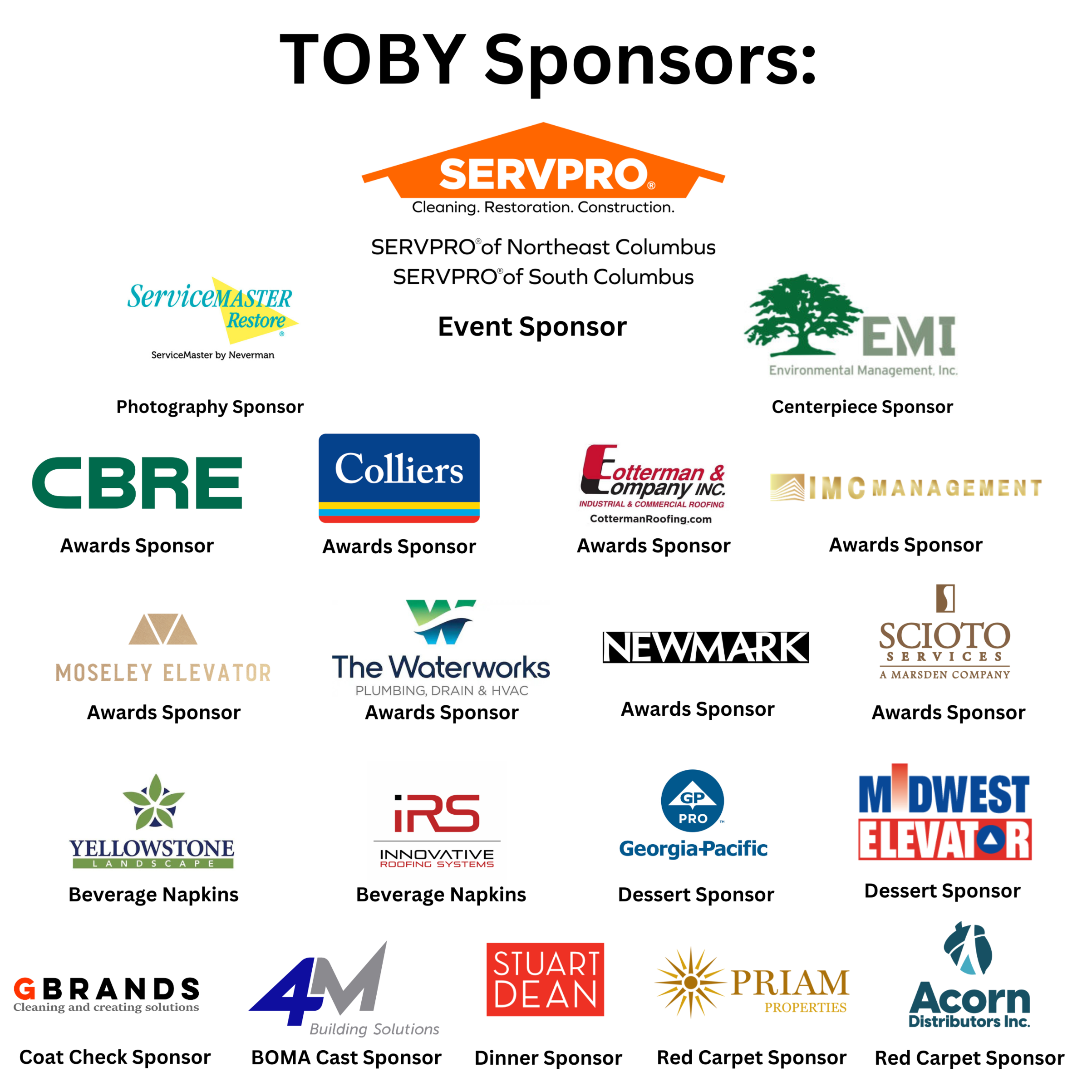 2024 TOBY Sponsors